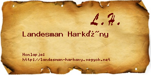 Landesman Harkány névjegykártya